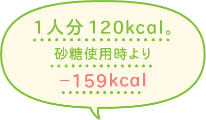 1人分120kcal。砂糖使用時より-159kcal